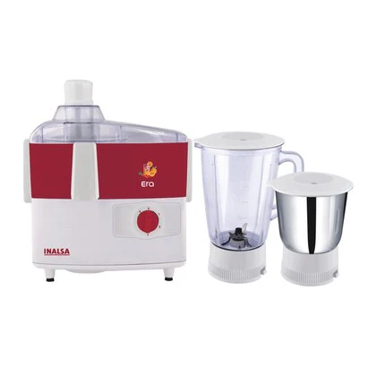 [JMG Era] Inalsa JMG Era 450-Watt Juicer Mixer Grinder with 2 Jar Red and White