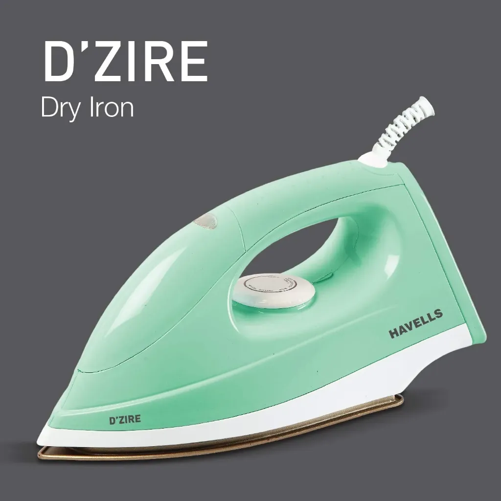 [Dzire Tame] Havells Dzire Tame | 1000W Dry Iron| Smooth Non-Stick Soleplate | 360 Degree Swivel Cord