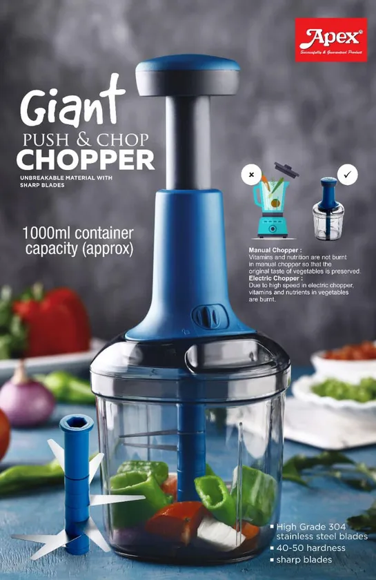 [Giant Chopper] Supermom Push and Chop Giant Chopper 1000 ML