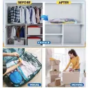 Vacuum Storage Bags | For Blankets and Woolens, Comforters| Airtight Reusable Packing |Zip lock Bag with Hand Pump | 5 pic pack