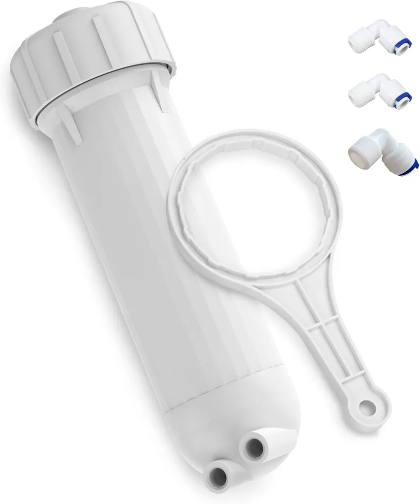 Food Grade Leak Proof RO Membrane Housing | With 3 Piece Elbow and Teflon Tape | Compatible for All RO Water Purifier